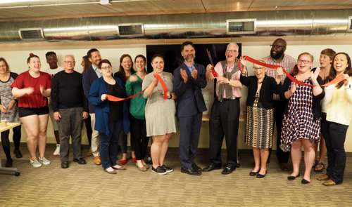 Literacy Network supporters, staff, and community partners joined Lau and Bea Christensen for a ribbon-cutting ceremony for the new classroom in June.